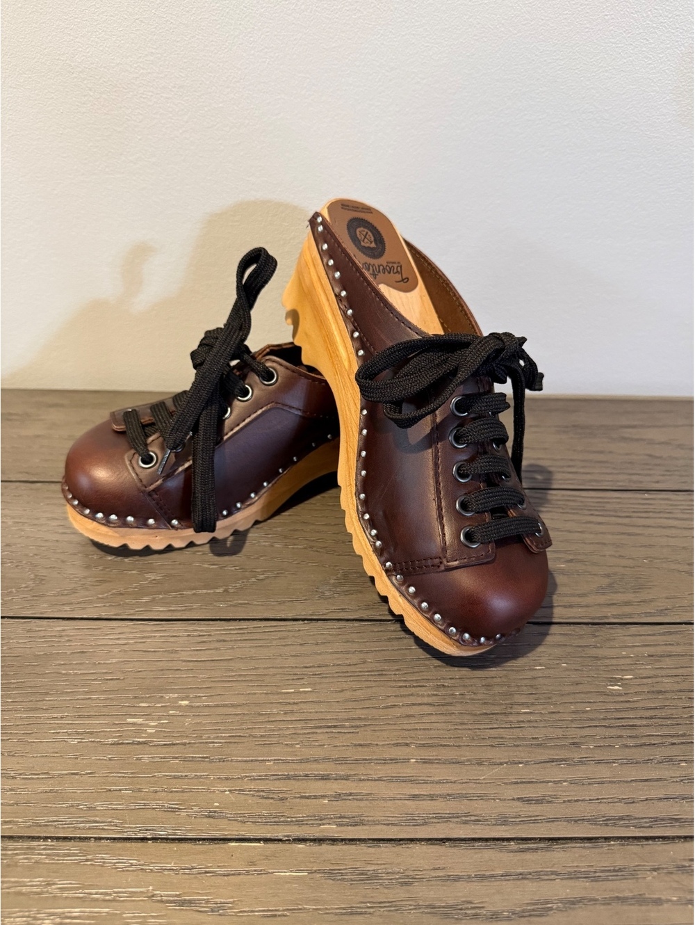 Troentorp Brown Leather Clogs Size 36/6